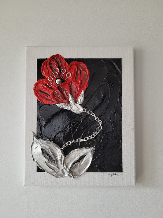 FLOWER FLAIL Painting | 8" by 10" Stretched Canvas