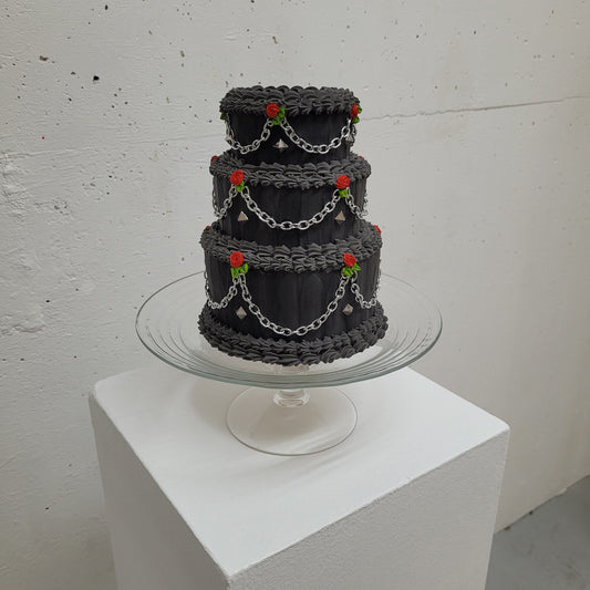 3 Tiered Goth Cake Sculpture | 7" by 8.5"