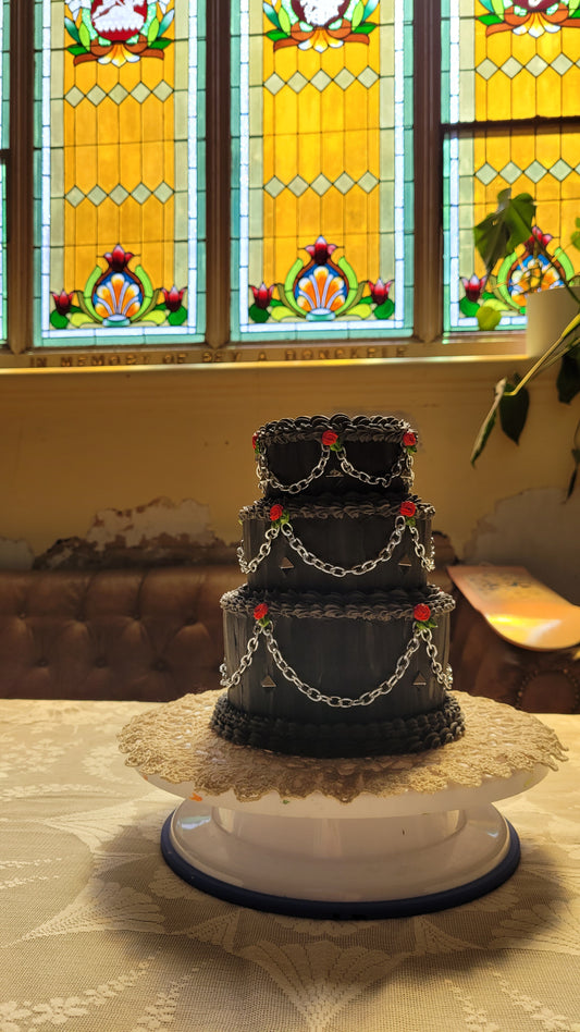 3 Tiered Goth Cake Sculpture | 7" by 8.5"