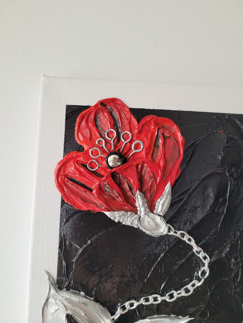 FLOWER FLAIL Painting | 8" by 10" Stretched Canvas