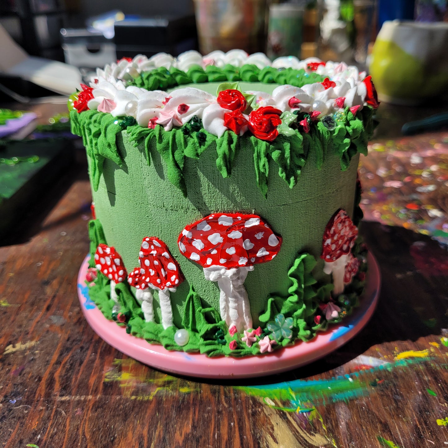 Mushroom Cake Box | 4.5" by 3.5" (inside is ~3.5")