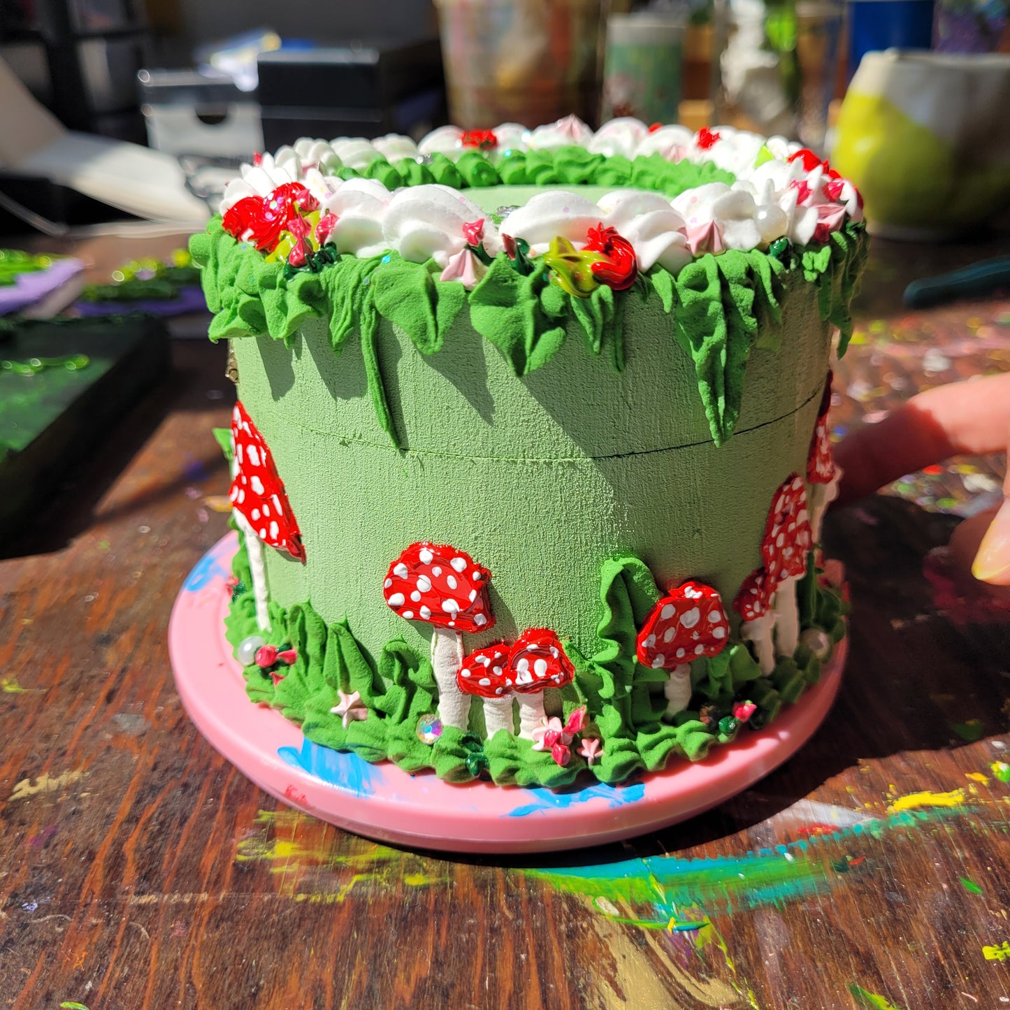 Mushroom Cake Box | 4.5" by 3.5" (inside is ~3.5")