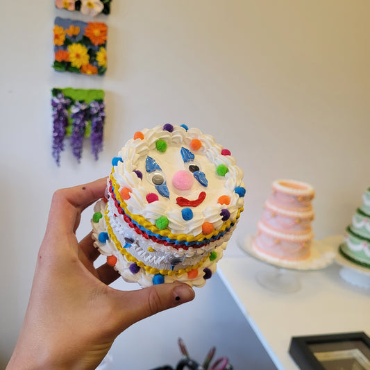 Mini Clown Cake Trinket Box | 3.5" by 3" (inside is ~2.5")