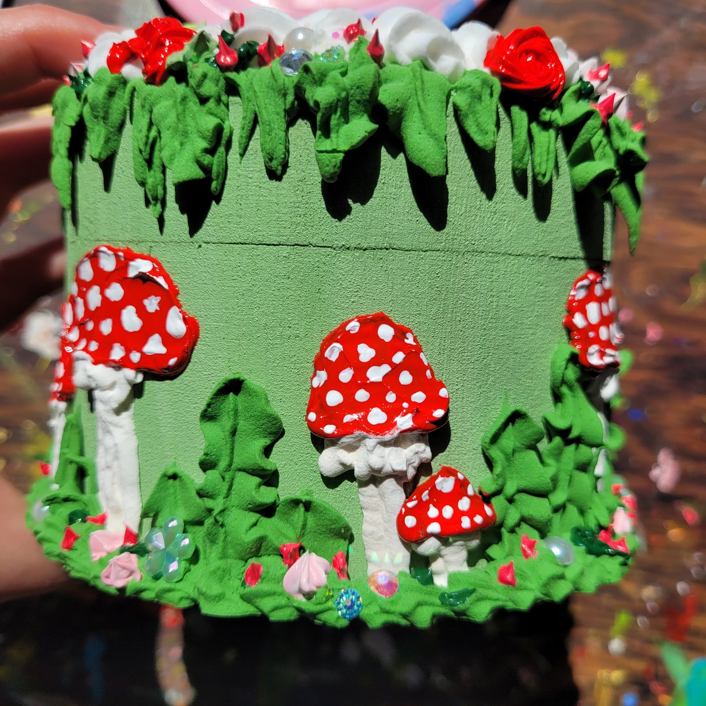 Mushroom Cake Box | 4.5" by 3.5" (inside is ~3.5")