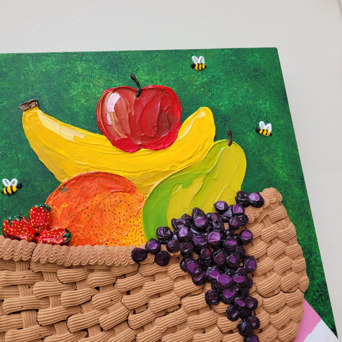 "A LIL FRUITY" |  Fruit Bowl Painting | 12" by 16" Stretched Canvas